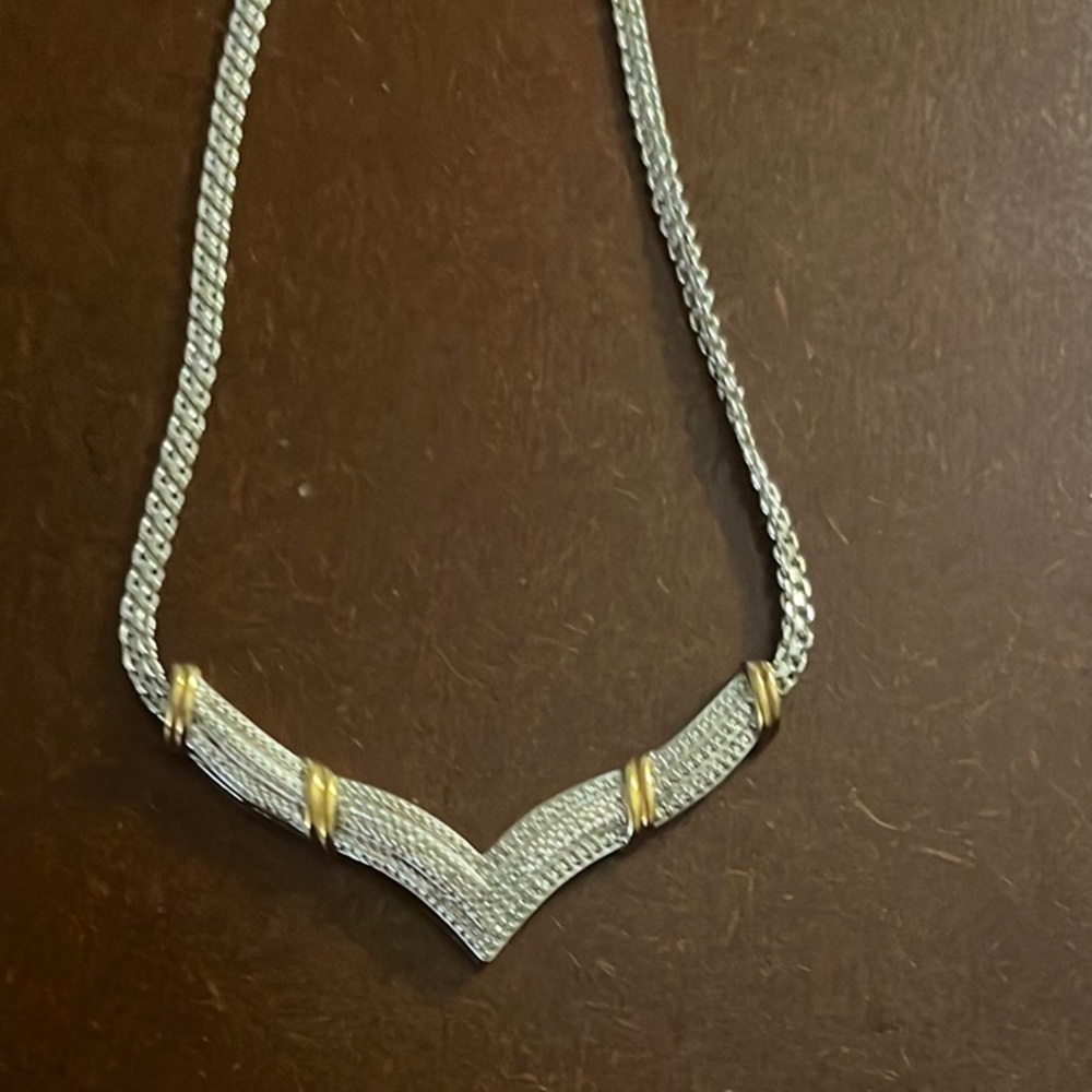 Elegant Silver and Gold Necklace